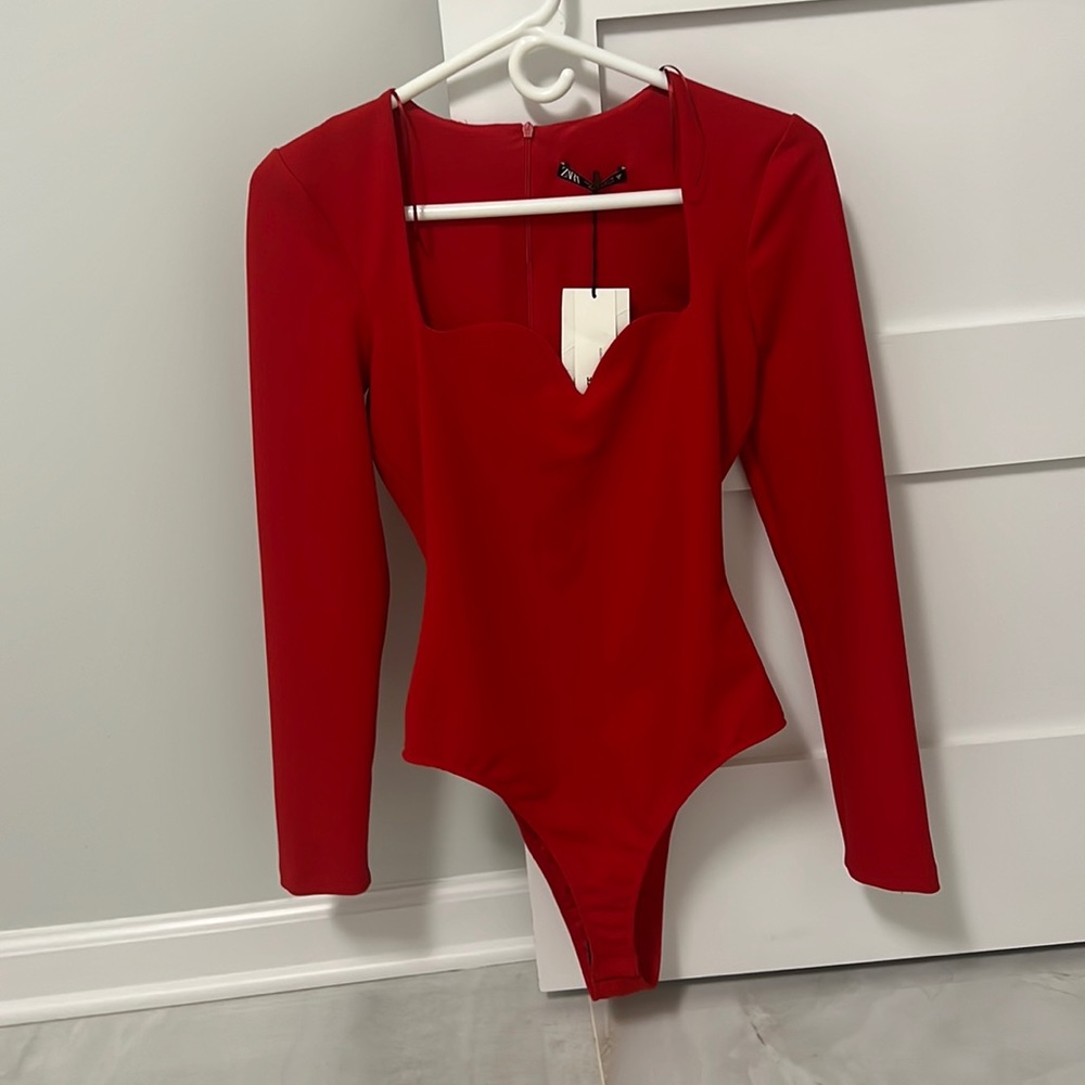 Zara red bodysuit size S